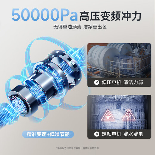 VATTI 15 sets of built-in white dishwashers, government subsidies for home appliances, 50Kpa variable frequency high water pressure, five-star sterilization, first-level water efficiency, layered washing, household 105, drying iQ15