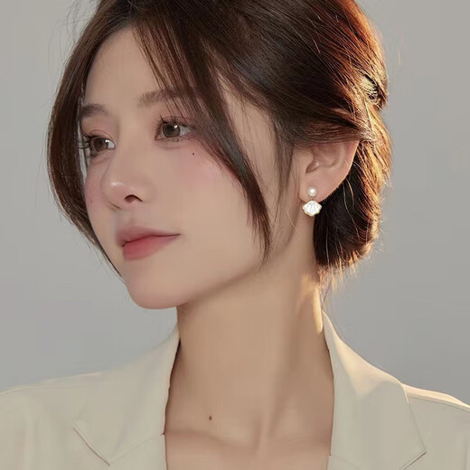 Miman (MIMORE) S925 silver one-bead pearl earrings for women, fashionable, high-end, temperament earrings to support pierced ears and do not need to be removed when sleeping.