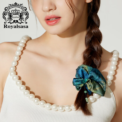 Royal sasa royal salsa hair accessories dark satin artistic head flower high-end sweet niche handmade large intestine hair ring