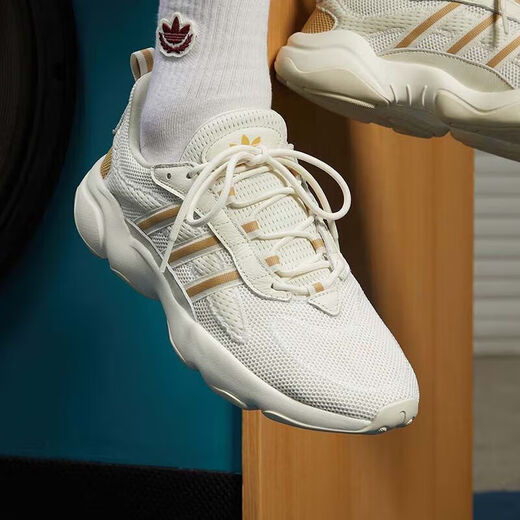 阿迪达斯 （adidas）三叶草男鞋女鞋夏季运动鞋网面透气跑步鞋复古老爹鞋休闲鞋JQ3927 JH7355/米白棕 42.5