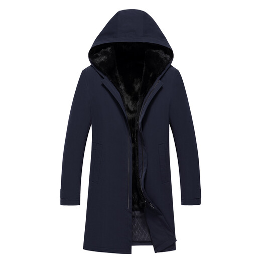 Aoshadi Neu importiertes importiertes graues grauem nerk innerer Deckel Casual Long Over-Knie-Kapuzenparka Überwindung des ganzen Nerzmantels Herren-tibetische Orchidee (importierte graue Nerz Gallenblase) Kaninchenhülsen 170/l
