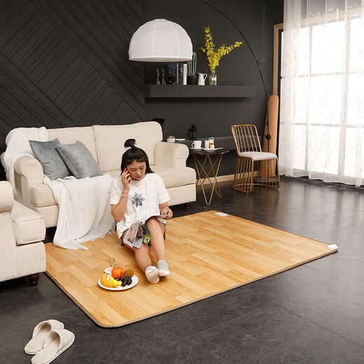 Korean Youshun South Korea imported carbon crystal floor heating mat electric carpet graphene heating heating floor mat Yoga ground heating bed kang mat atmospheric wood grain medium color (imported carbon crystal safety) 180*200cm (0-60 intelligent adjustment)