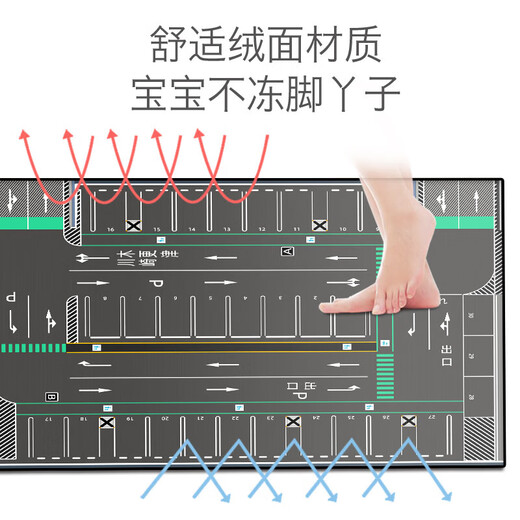 卡儿童停车场地垫汽车玩具车交通地毯垫子宝宝爬行玩具垫可折叠【主 日式露天停车场