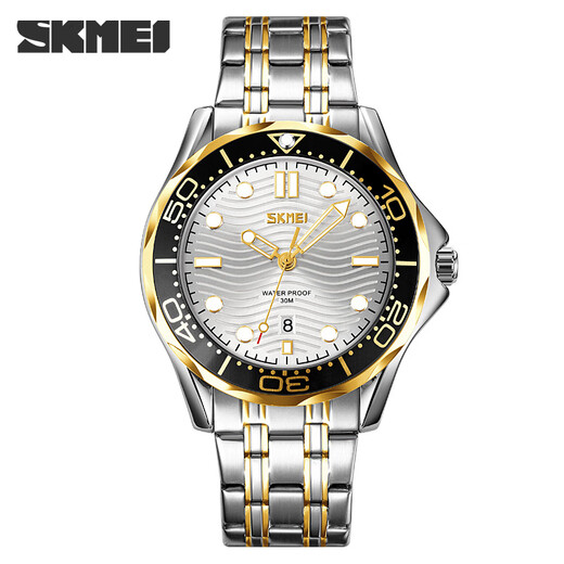 Time American Navigation Series Watch Luminous Pointer imperméable Style Business Style Classic Men's Sports Imperproof Quartz Watch 9276 Gold Shell Silver Enfant Steel Belt 48 mm
