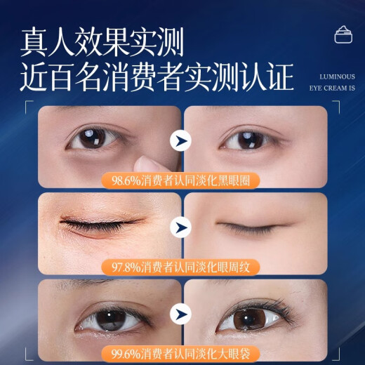 LA美国抗皱眼霜淡化细纹提拉紧致黑眼圈眼袋消除女男士去除熬夜专用