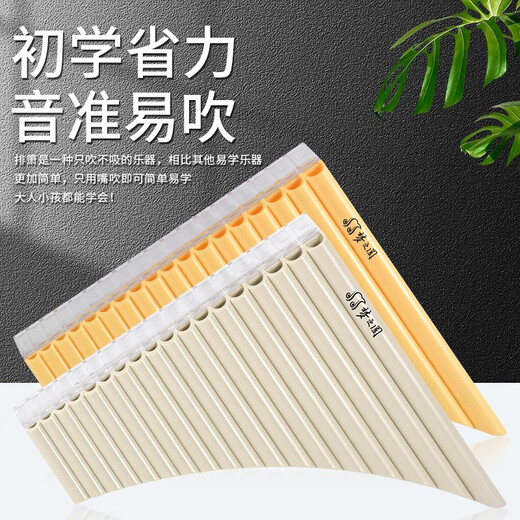 梦之圆16管排箫民族乐器初学入门18管C调易学排笛中小学生专业演奏级乐器 18管棕红色【学习资料】