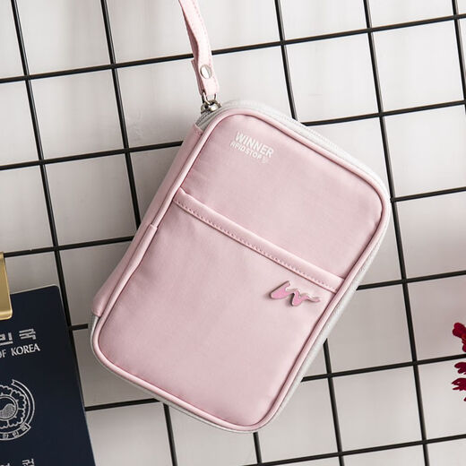 Sac de rangement de document Sac de passeport de passeport billet d'avion anti-vol Storage étanche Clip de passeport de grande capacité Sac de certificat multifonctionnel Gray Bouclier de taille moyenne anti-vol