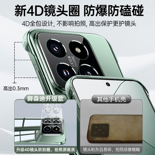Yusendi Xiaomi 14 mobile phone case new transparent 14pro ultra-thin frameless Xiaomi 13 lens all-inclusive anti-fall protective cover Chen 13pro hard men and women high-end simple fine holes fully transparent naturally non-yellow丨incredibly thin丨ultra-thin heat dissipation Xiaomi 14Pro