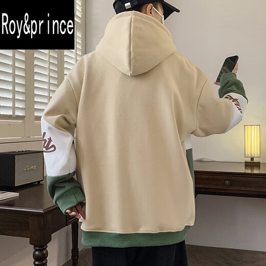 Sweat-shirt Yi Couleur de contraste d'épissage pour hommes plus velours de base épaissie de base de base TRENDY BRAQUE LOBE EDENAGE VESTRE À CABONNEMENT D3271 KAKI GREEN Plus VELVET ÉPÉPLISSEZ XL (environ 120 ~ 145 Jin [Jin est égal à 0,5 kg] peut être usé)