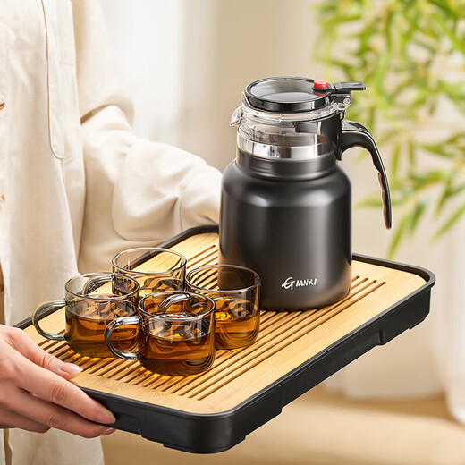 Tianxi stainless steel thermal insulation elegant cup teapot teapot tea filter filter tea artifact elegant cup tea set black 800ml