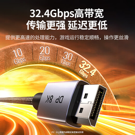 绿联DP线1.4版8K高清4K/2K240HzDisplayPort 适用电脑显卡接显示器电竞视频连接线5米兼容DP1.2 45039