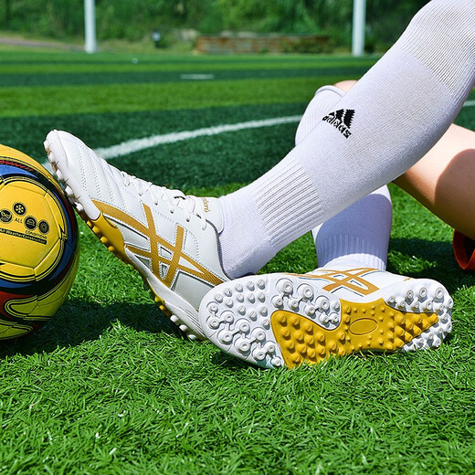 
FEELACES football shoes broken nails TF men and women adult children's shoes for youth anti-slip training artificial grass middle school entrance examination leather rubber sole shoes 2022 Platinum broken nails 41 [socks + protective plate + shoe bag]