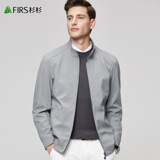 Shanshan (FIRS) Cadre Jacket Men's Stand Collar Jacket 2025 Autumn New Casual Business Commuting Dad Wear Executive Jacket 048 Gray 003 L (175)