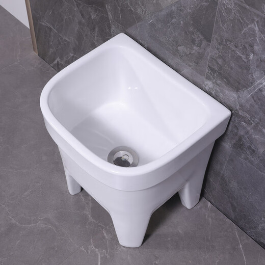 Lefit (lfte) bathroom ceramic wash mop pool balcony mop trough household Taiwan-controlled large, medium and small mop basin courtyard mop pool 907 manual water delivery to home