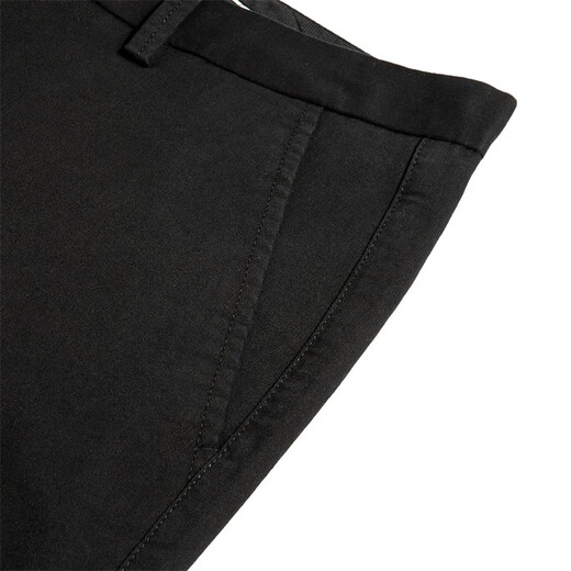 Bailando con el lobo [Funcionamiento de algodón cómodo] Campeador informal Mid-Wisting Stretch Cómodos Pantalones de hombres versátiles 001 Negro 32
