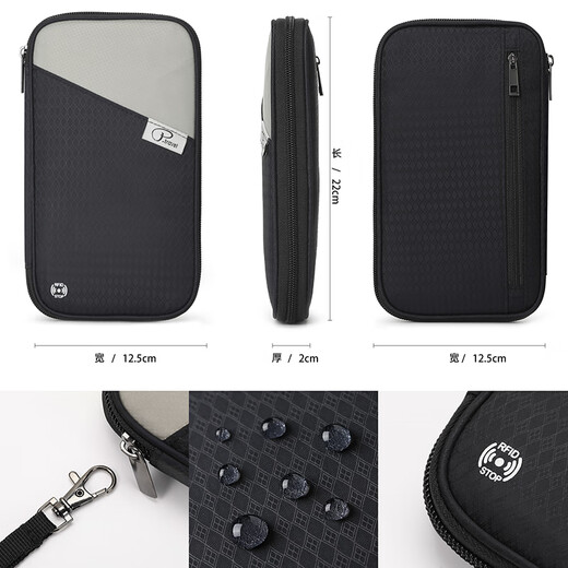 La bolsa de pasaporte antirrobo de Bonayun RFID se puede usar para las alabarlas de cuello y el clip de boletos portátiles, salpicando el agua, pase de viaje de la tarjeta de identificación de la tarjeta de identificación