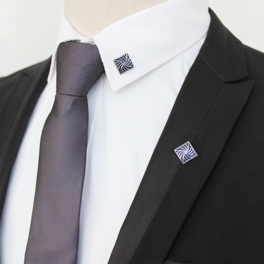 Xifei men's and women's brooches, collar pins and accessories, geometric square suit shirts, simple square twill dripping oil, can be matched with a pair in all seasons
