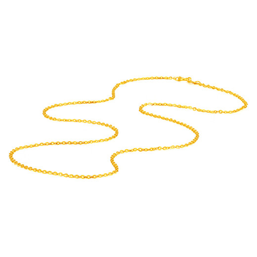 Mengjinyuan 18K gold necklace O-shaped chain, versatile clavicle chain, K yellow chain, you can return more or less to make up a birthday gift for your girlfriend. O-shaped chain 45cm - about 1.91g