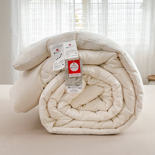 Jiupu Japanese jacquard plain quilt Mukawa jacquard large soybean quilt core soft quilt Japanese style cotton off-white summer quilt 200X230cm