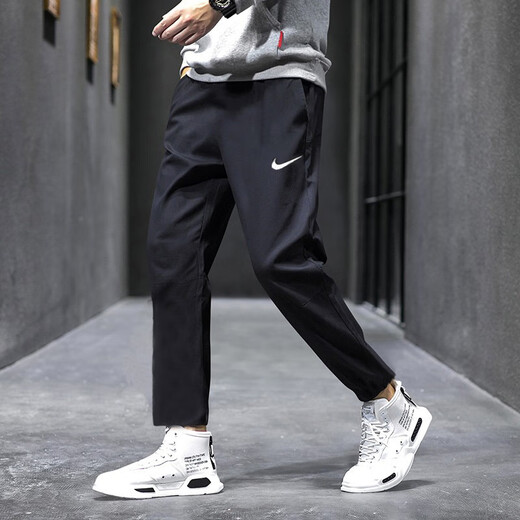 耐克NIKE耐克裤子男裤秋冬薄款透气休闲梭织长裤宽松直筒速干运动裤男 DM6627-010/白勾款/直筒/快干薄 2XL