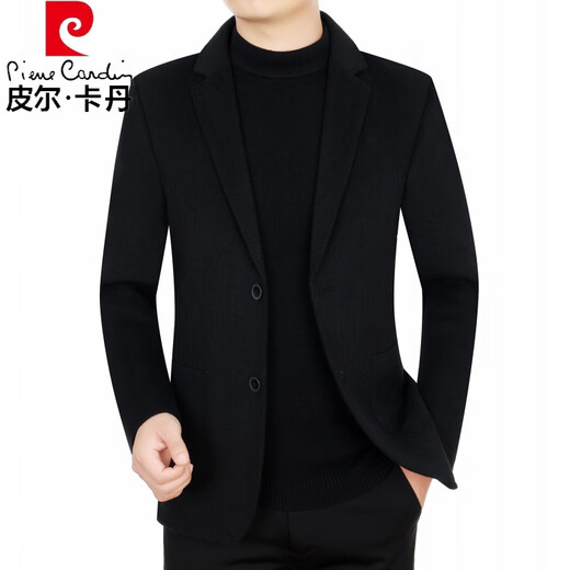 皮尔卡丹（pierre cardin）秋冬新款中年西服外套男士羊毛呢夹克商务休闲爸爸装双面呢西装男 咖色 3XL 190 (适合171-190斤)