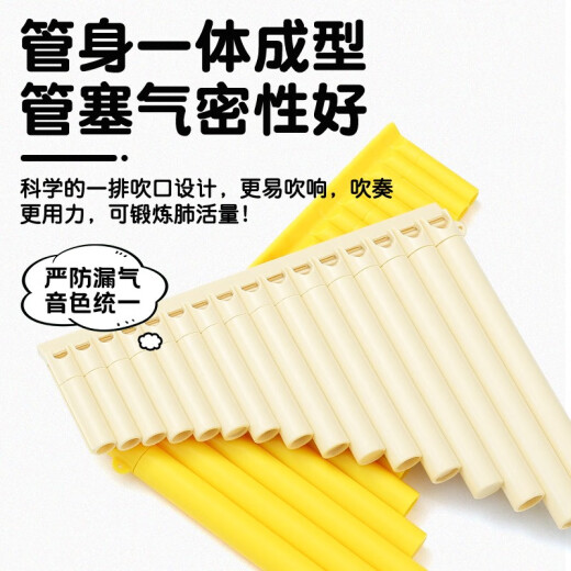 YTK易学排箫16管18管儿童专业演奏民族乐器小学生初学者入门专用 18管米棕色+送好礼