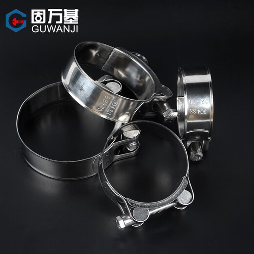Guwanji 304 stainless steel strong hoop European style hose hoop thickened pipe clamp holding hoop fixed ring buckle water pipe hoop pipe clamp 80mm-85mm 1 piece 304 strong hose hoop