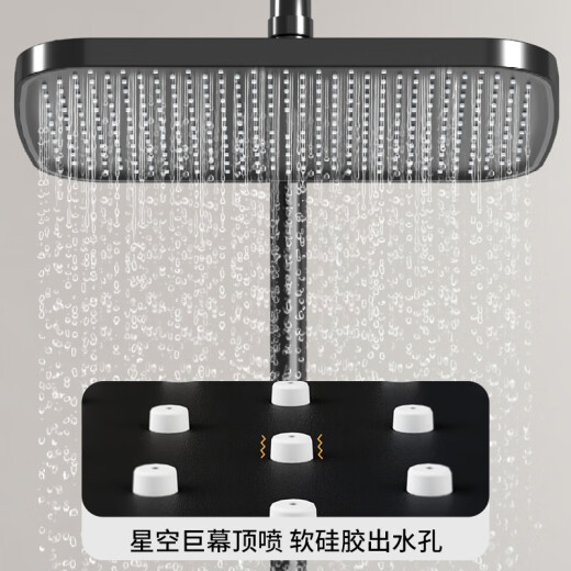 Jingshi Vuitton shower set bathroom shower head full set pressurized shower shower set household shower wine three-piece set four-speed bidet shower square