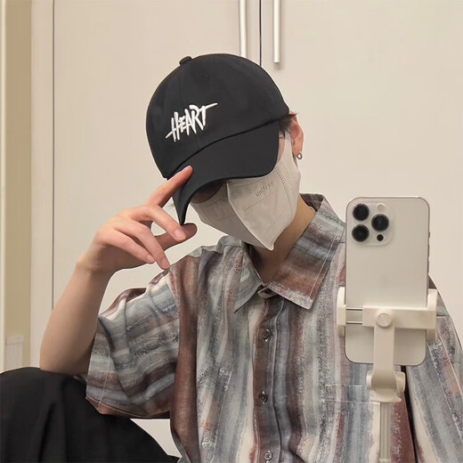 铂呐苓帽子男 鸭舌帽户外休闲帽女情侣字母刺绣显脸小遮阳纯色棒球帽 棒球帽【可调节-字母黑】