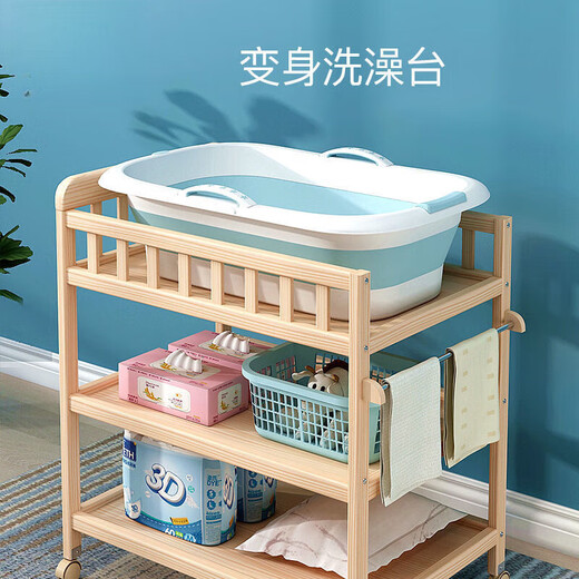 Tan Beiman Touchsing Table Столт с твердым деревом с пеленанием для подгузники с пеленанием для подгузника для детского ухода.