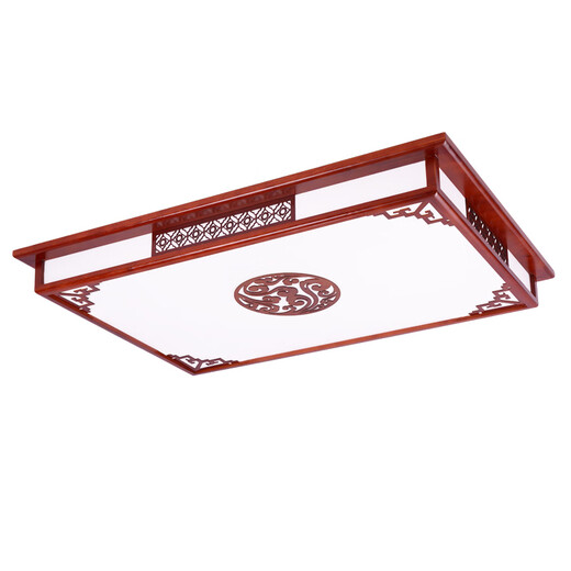 Weihuo new Chinese style ceiling lamp rectangular LED lamp solid wood Chinese style imitation classical living room lamp bedroom package lighting 45*45CM Xiangyun monochrome