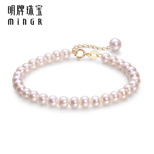 Ming brand jewelry Liu Tao recommends 18K gold color gold freshwater small pearl bracelet for women as a gift CSK0053 pricing about 15+3 cm gold weight about 0.30-0.36 grams