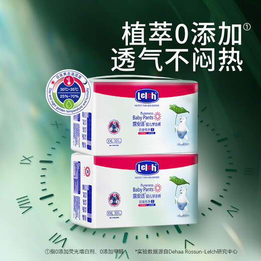 露安适（Lelch）纯净Pure 箱装日夜分护婴儿拉拉裤超薄透气干爽婴儿学走裤 日用拉拉裤XXL码64片