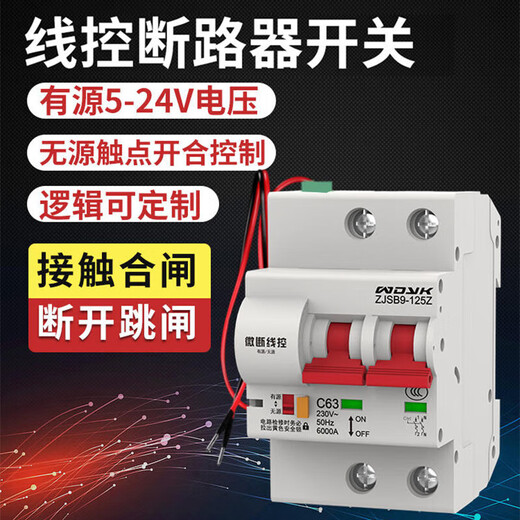 Jigong Micro-Break Cloud-gesteuerter drahtgesteuerter intelligenter Leistungsschalter-Luftschalter, verdrahteter Hilfskontakt-Steuerluftschalter zjsb9-125 2P 63A