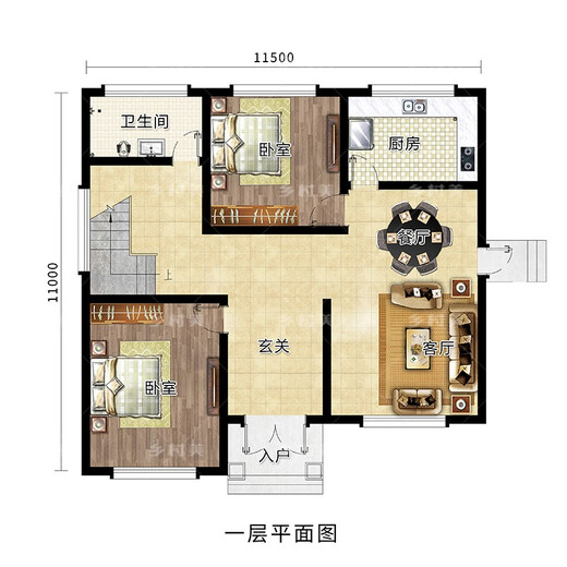鄉村美二层简欧别墅设计图纸带阳台欧式新农村自建房子设计图经济型1048