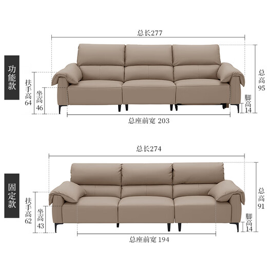 Gu Jia Home (Kuka) [Cloud-Serie] Italienische Null-Wand-Rücken-Sofa Wohnzimmer 6212 Phantom Black 3-Person Links Elektro