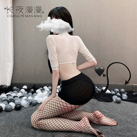 Light luxury high-end sexy dress SM role play uniform temptation OL sexy open crotch stockings thong suit for women panty suit for women