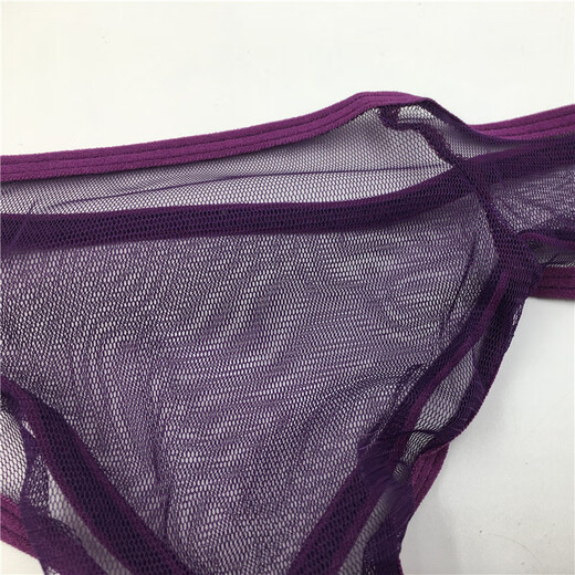 Private Shang Men's Underwear Purple Romantic Transparent Briefs T-Pants Thong One Size 160Jin Jin is equal to 0.5kg within