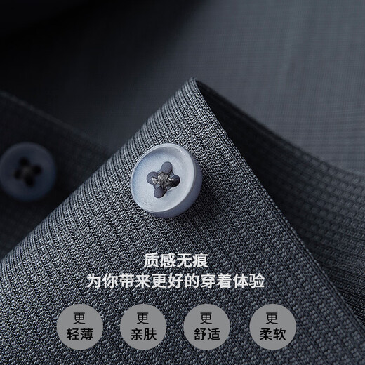 PRIDEME轻奢秋季薄款免烫抗皱华夫格衬衫男长袖修身大领V领休闲衬衣男士 BNS6636-绿色 4XL