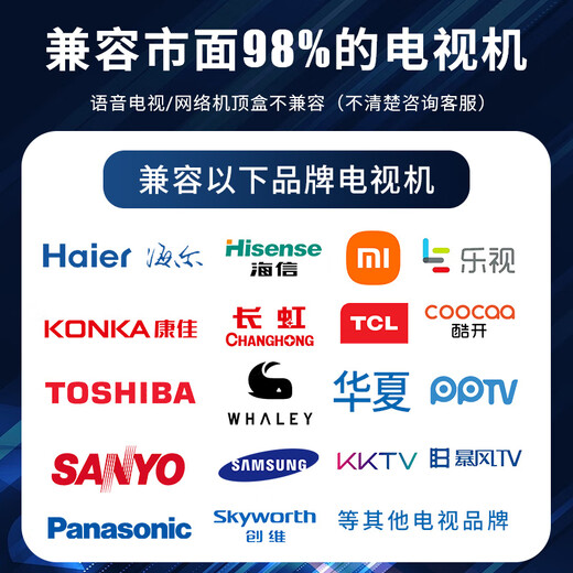 Dongpuli Universal TV Remote Control LCD Smart TV Remote Control Suitable for Xiaomi Hisense TCL Thunderbird Sharp Changhong Konka Haier Skyworth LeTV Samsung Sony Universal