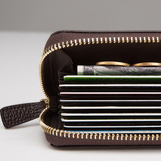 Old man's head men's card holder multi-functional wallet first-layer cowhide simple large-capacity coin purse multi-card slot youth card holder