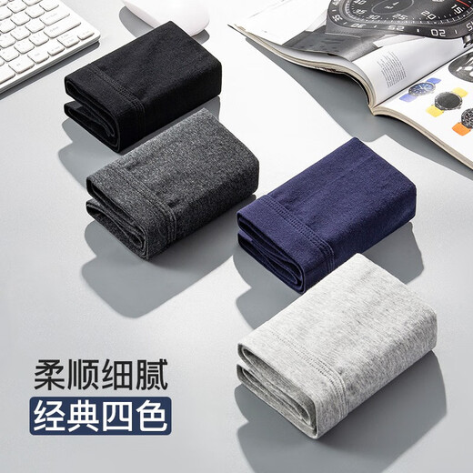 Langsha men's briefs 7A grade antibacterial men's comfortable cotton breathable briefs 4 pairs