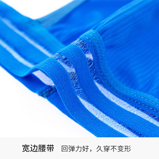 Movik men's underwear nylon thong men's sexy men's double butt silky breathable underwear men's thong underwear blue 1 pair M
