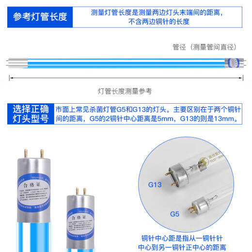 微伙T8紫外线消毒灯灯管幼儿园石英灯管专用ZW30S19W臭氧UV灯 【G13】 20w高硼紫外线管 60cm 31-40W