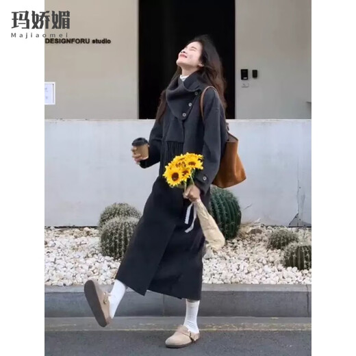 Majiaomei woolen small fragrant dress women's suit 2025 winter new Korean style with a complete set of short coat and skirt coat + mid-length skirt L