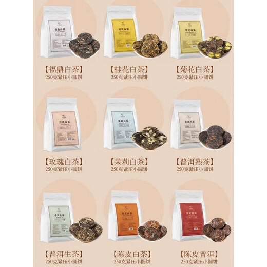 Zhong Fujian Piaoxiang Fuding White Tea Old White Tea Tea Bulk Small Square Slices Brewed Aged Small Packaging Tangerine Peel White Tea Half Jin Jin equal to 0.5kg 50 pieces bagged