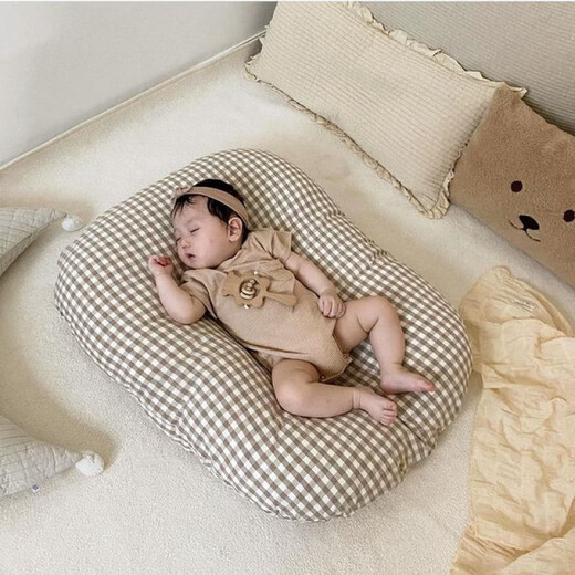 Nordic INS newborn bionic bed, safe imitation womb bed, crib, baby bed in bed, brown, doll not included, other x complete set x other structure