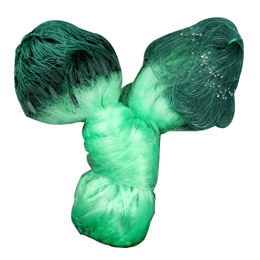 Mengda fishing net three-layer sinking net floating net hanging white strip net crucian carp and silver carp net green silk hanging net sticky green silk single layer floating net 20 meters long 1 meter high 1 finger