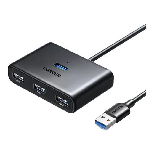 绿联（UGREEN） USB-C分线器 高速拓展4口3.0HUB集线器延长线 电脑一拖四扩展坞转换器 USB3.0【方形黑新款】0.5米/15696