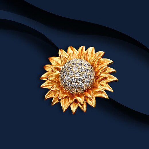 Marco Bizzarri brand brooch, retro small sunflower brooch, anti-exposure female pin, plant flower corsage, clothing accessories, anniversary gift to wife, Mother's Day gift to mom